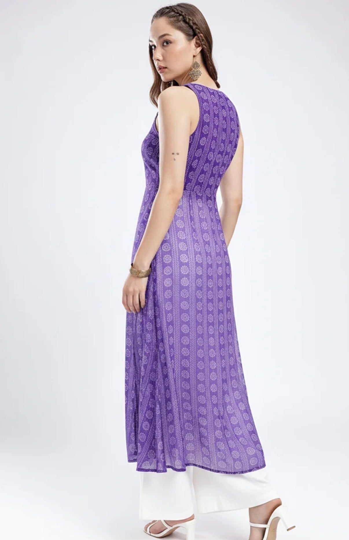 Purple Printed Kurti