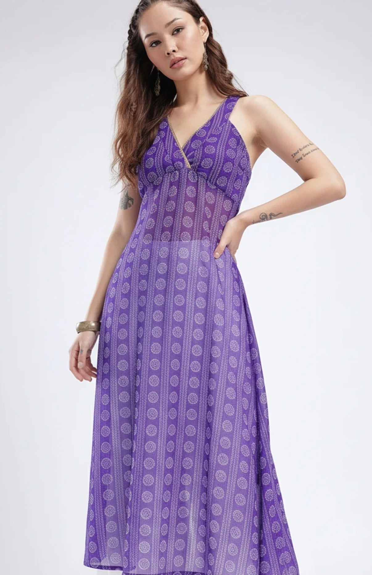 Purple Printed Kurti