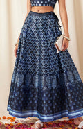 Navy Blue Floral Skirt