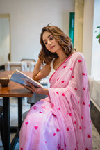Pink Love Mulmul Cotton Saree